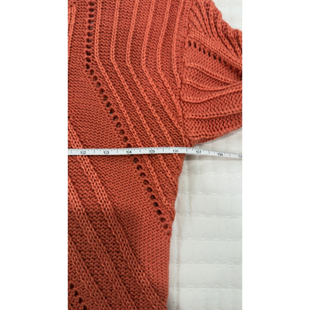 Lauren Ralph Lauren Burnt Orange Pointelle‎ Chevron Knit Sweater SP - Picture 7 of 9